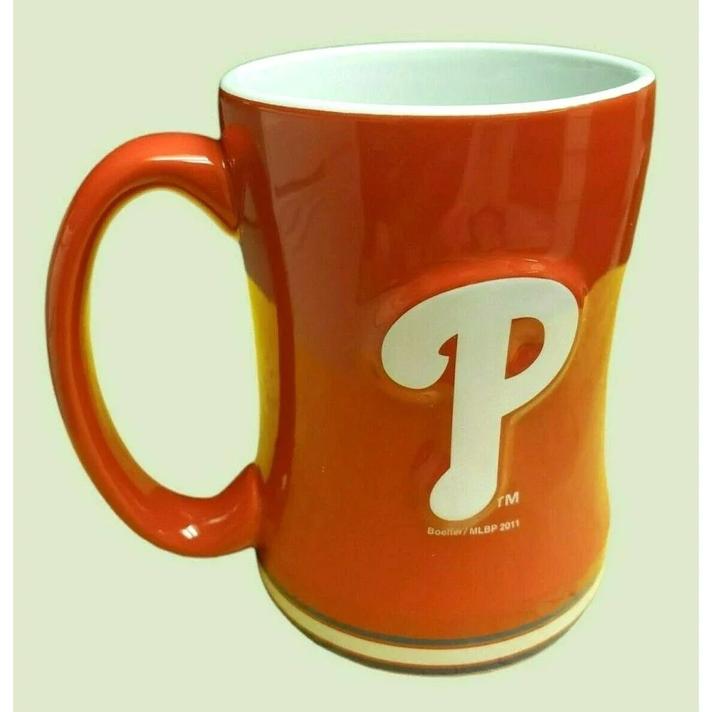 BOELTER BRANDS PHILADELPHIA PHILLIES MLB Ceramic Coffee MUG 14 Oz Red TeaCup Fan